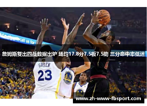詹姆斯复出四战数据出炉 场均17.8分7.5板7.5助 三分命中率低迷